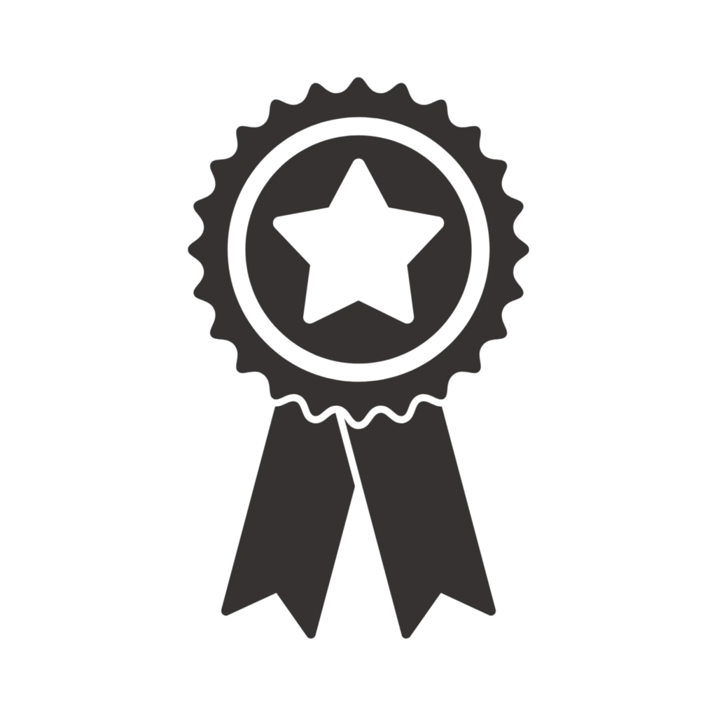 Black star award ribbon symbol