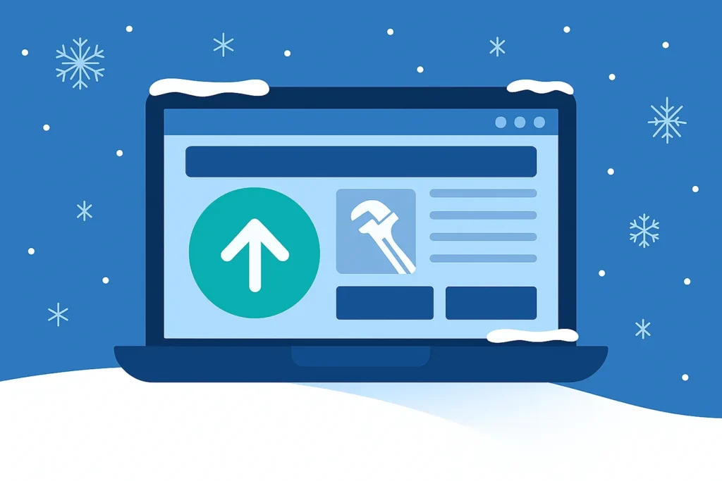 Laptop displaying website optimization tools