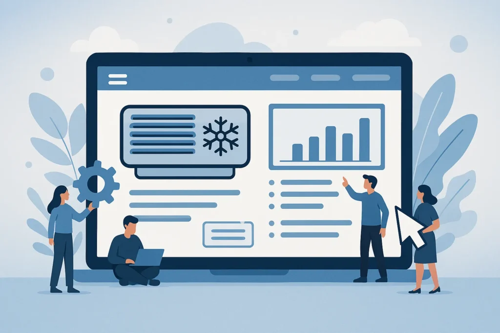 People interacting with HVAC website design